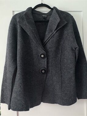 Nomadic Traders Charcoal Gray Wool-Blend Two-Button Blazer